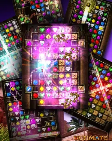 Ultimate Jewel 2 Tutankhamun: mehrere Spielfelder mit leuchtendem Kombinationseffekt